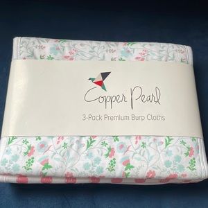 NWT: Copper Pearl 3-Pack Premium Burp cloths: Claire